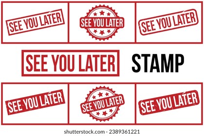 See You Later Rubber Stamp set Vector