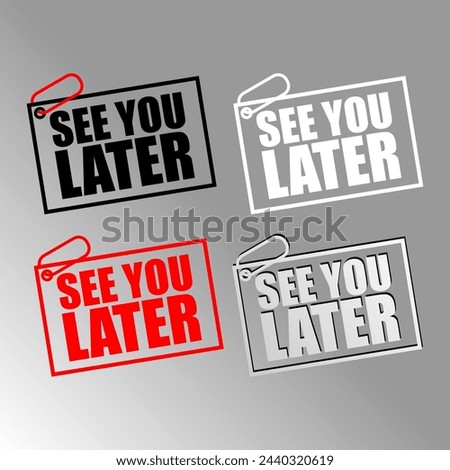 see you later text set of stamps vector