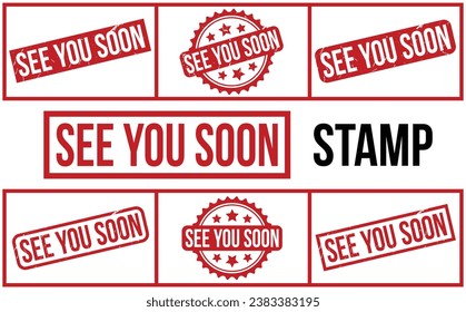 See You Soon Rubber Stamp set Vector