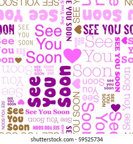 See You Soon Seamless Background Pattern In Vector