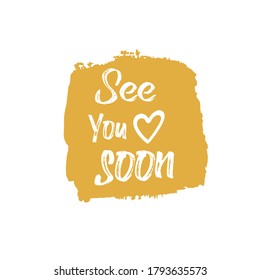 See you soon, vector orange brush stroke background texture for cloths, fabric, prints, textile.