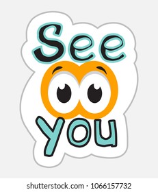 See You Sticker Retro Style Vector Stock Vector (royalty Free 