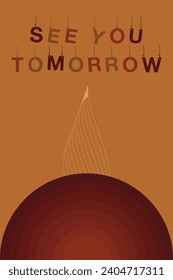 See You Tomorrow Poster Design, Abstract Poster Design, Hanging Typography Poster Design