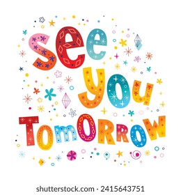 See you tomorrow unique lettering card
