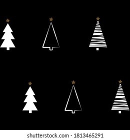 Seeamless Christmas Trees pattern background 