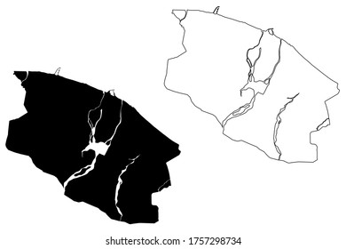 Mapa de la ciudad de Seeb (Sultanato de Omán), ilustración vectorial de la ciudad de Al-Seeb, mapa de As Seeb o As Sib