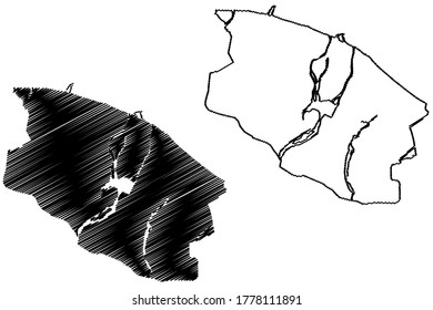 Mapa de la ciudad de Seeb (Sultanato de Omán), ilustración vectorial de la ciudad de Al-Seeb, mapa de As Seeb o As Sib