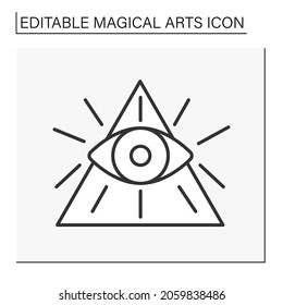  Seecrees line icon. Third eye.Fortune teller. Future predictions. Magical arts concept. Isolated vector illustration. Editable stroke
