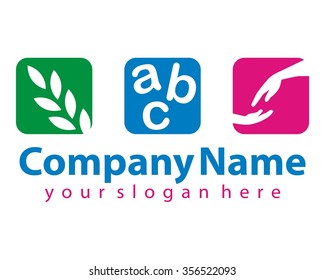 seed abc giving hand logo icon vector
