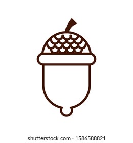 seed acorn autumn nature icon vector illustration design