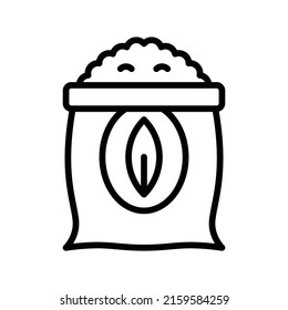 Seed Bag Icon. Line Art Style Design Isolated On White Background