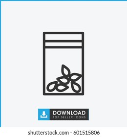seed bag icon. simple outline seed bag vector icon. on white background.