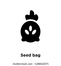Seed bag icon vector isolated on white background, logo concept of Seed bag sign on transparent background, filled black symbol