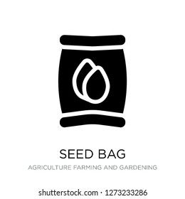 seed bag icon vector on white background, seed bag trendy filled icons from Agriculture farming and gardening collection, seed bag simple element illustration