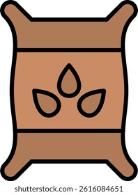 Seed Bag Line Vector Icon Design