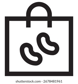 Icono moderno del Vector del bolso de la semilla – Plantilla mínima del símbolo de la ilustración para el diseño móvil del UI del App del Web