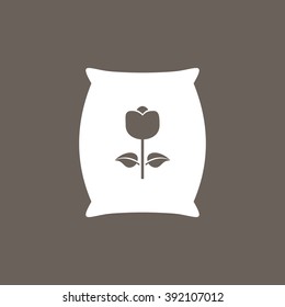 Seed Bag, Seed Sack Icon On Dark Gray Color. Eps-10.