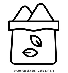 Icono de vector de bolsa de semillas, icono de estilo lineal, de la colección de iconos de agricultura, aislado en fondo blanco.