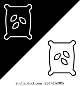 Seed bag Vector Icon, Lineal style icon, from Agriculture icons collection, isolated on Black and white Background.