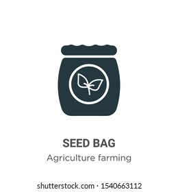 Seed bag vector icon on white background. Flat vector seed bag icon symbol sign from modern agriculture farming and gardening collection for mobile concept and web apps design.