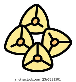 Seed buckwheat icon outline vector. Flower plant. Organic stem color flat