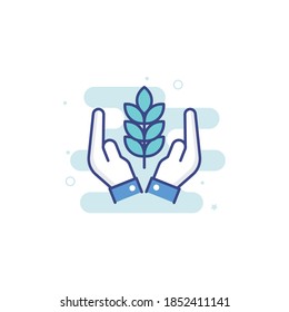 Seed Care illustration style vector icon.