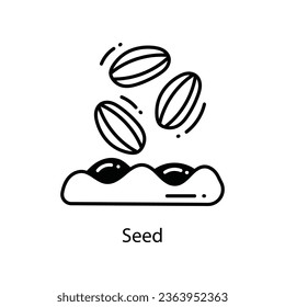 Seed doodle Icon Design illustration. Agriculture Symbol on White background EPS 10 File