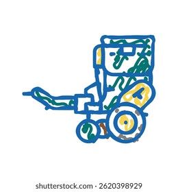 seed drill farmland machine doodle icon sketch vector. seed drill farmland machine sign. isolated symbol illustration
