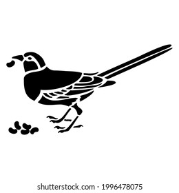 Seed Eating Bird Silhouette Design