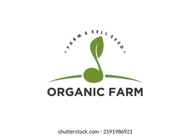 Seed farm logo design growing agriculture plant organic icon symbol illustration