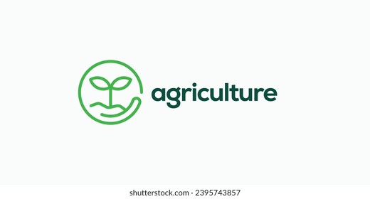 Seed, farming, cultivation and agriculture logo. Vector logo design for farming, farm field, natural harvest, farmer association and more.