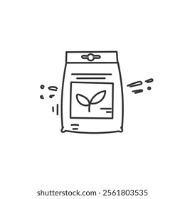 seed fertilizer bag icon illustration