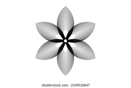 Seed Flower of life lotus icon, logo mandala sacred geometry, tattoo symbol of harmony and balance. Mystical talisman, black circles lines vector isolated on white background 