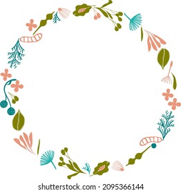 Ilustración vectorial del marco de semillas para la decoración