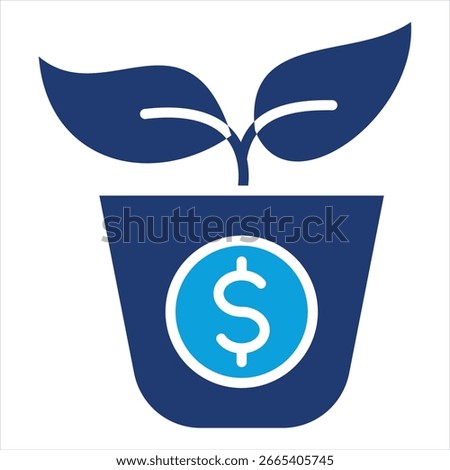 Seed Funding Flat Blue Icon Vector Illustration