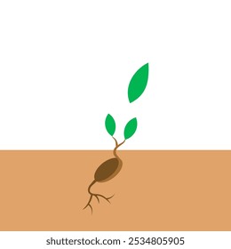 germinação de sementes a partir da ilustração do vetor de solo eps