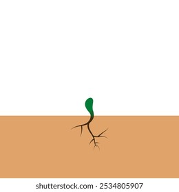 seed germination from soil vector illustration eps