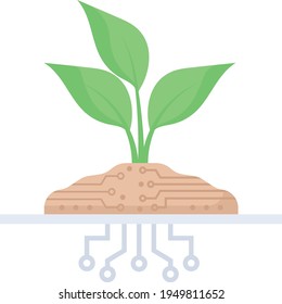 Seed germination testing Concept Vector color Icon Design, Smart agriculture symbol on white background, Digital agriculture Sign, satellite farming stock illustration