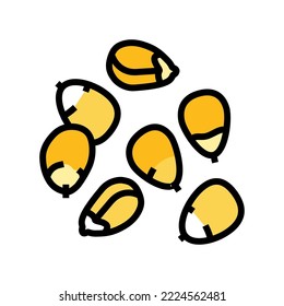 vector de icono de color de grano de semillas. señal de grano de semillas de maíz. ilustración de símbolo aislado