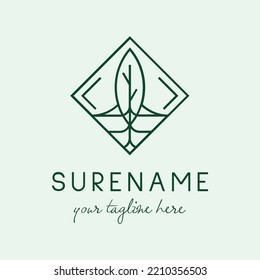 seed green with sun line art logo illustration inspiration