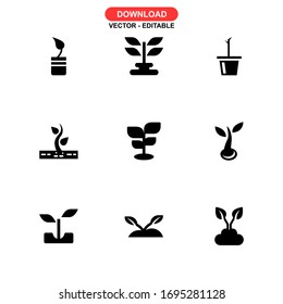 Samen wachsen Symbol oder Logo einzeln Symbol Vektorillustration Illustration - Kollektion von hochwertigen, schwarzen Vektorsymbol
