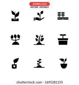 seed grow icon or logo isolated sign symbol vector illustration - Collection of high quality black style vector icons
