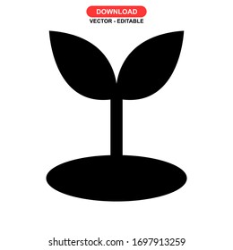 seed grow icon or logo isolated sign symbol vector illustration - high quality black style vector icons
