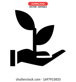 seed grow icon or logo isolated sign symbol vector illustration - high quality black style vector icons
