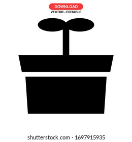 Samen wachsen Symbol oder Logo einzeln Symbol Vektorillustration Illustration - hochwertige Vektorsymbole im schwarzen Stil

