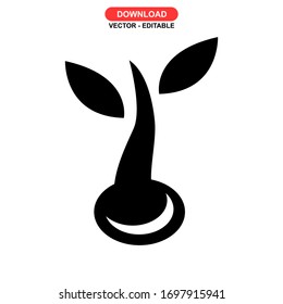 seed grow icon or logo isolated sign symbol vector illustration - high quality black style vector icons
