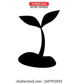 seed grow icon or logo isolated sign symbol vector illustration - high quality black style vector icons

