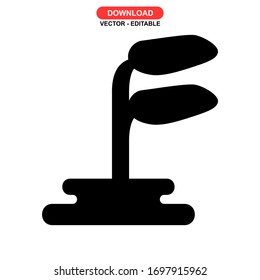 seed grow icon or logo isolated sign symbol vector illustration - high quality black style vector icons
