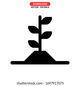 seed grow icon or logo isolated sign symbol vector illustration - high quality black style vector icons
