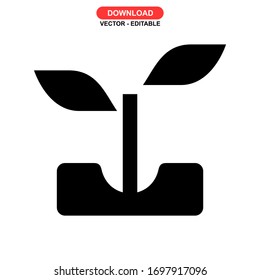 seed grow icon or logo isolated sign symbol vector illustration - high quality black style vector icons

